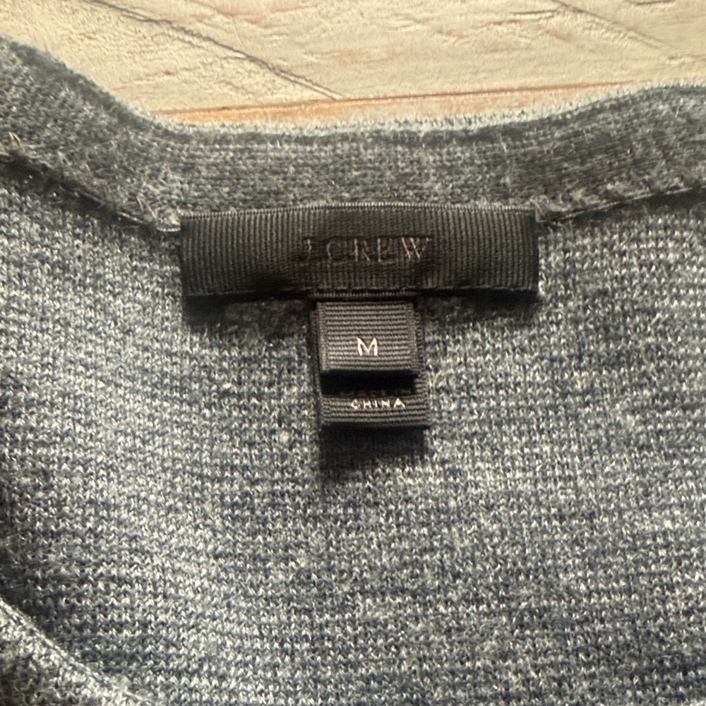 J. Crew Gray Sweater with Cream Lace Detail - Picture 2 of 4